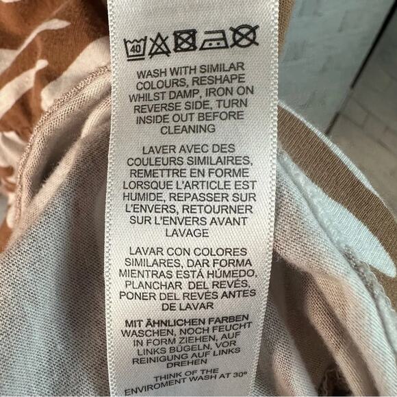 ASOS tunic top zebra print brown white ruffle feminine bohemian animal print - Picture 6 of 9